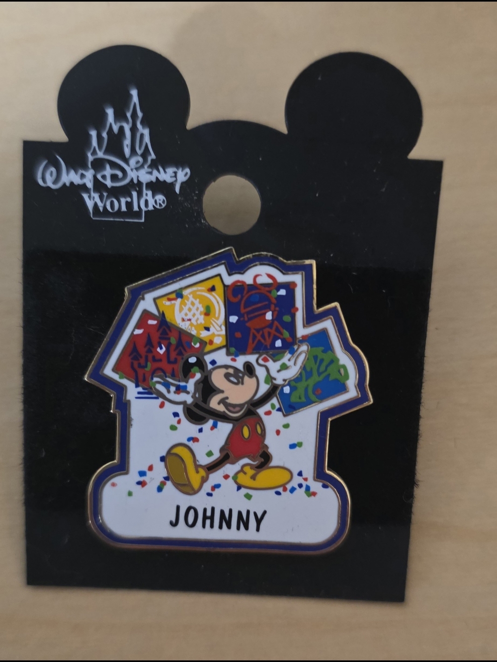 New Walt Disney World Name Pin *Johnny* WDW Mickey, Minnie, Donald